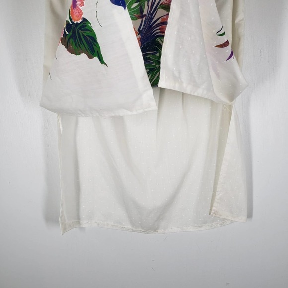 Vintage Frederick's Of Hollywood Floral Midi Skirt‎ 13 6 White Tropical - Picture 3 of 13